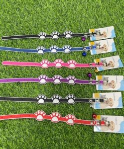 COLLAR PARA MASCOTA DE HUELLAS CON CASCABEL #1.0 1UND