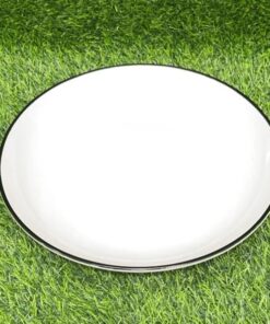 PLATO CERÁMICA COLO BLANCO CON BORDE NEGRO 10" 1UND