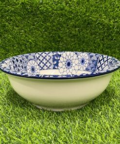 TAZA CERÁMICA DE FLOR AZUL 9" 1UND