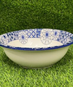 TAZA CERÁMICA DE FLOR AZUL 10" 1UND