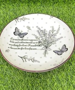 PLATO CERÁMICA DE LAVANDA Y MARIPOSA 9" 1UND