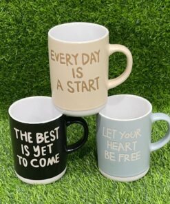 JARRA CERÁMICA DE COLOR LISO CON LETRAS 1UND