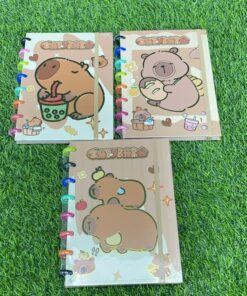 LIBRETA CON RESORTE DE COLORES DE CAPYBARA 1UND
