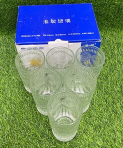 SET DE VASO VIDRIO DE GIRASOL Y-12582 1UND (6PCS)