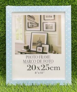 PORTA RETRATO DE COLOR CELESTE CON PUNTO BLANCO 8X10″ 1UND