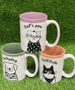 JARRA CERÁMICA DE ANIMAL CON INTERNO DE COLOR LISO 1UND