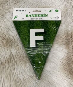 BANDERÍN PARA FIESTA DE FOOTBALL CON LETRA FELIZ CUMPLEAÑOS 1UND (15 BANDERÍNES)