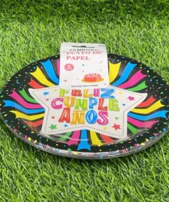 SET DE PLATO DE ESTRELLA CON LETRA FELIZ CUMPLEAÑOS 7" 1UND (6PCS)