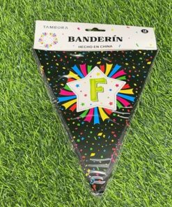 BANDERÍN PARA FIESTA ESTRELLA CON LETRA FELIZ CUMPLEAÑOS 1UND (15 BANDERÍNES)