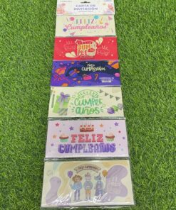 CARTA DE INVITACIÓN DE FELIZ CUMPLEAÑOS 1UND (12PCS)