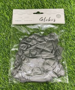 GLOBO NACARADO PLATEADO 23CM 1UND (25PCS)