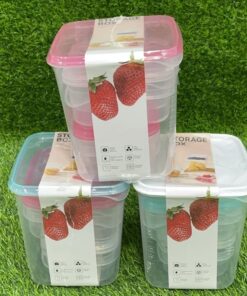 SET DE RECIPIENTE CUADRADA PARA ALIMENTOS 1UND (5PCS)