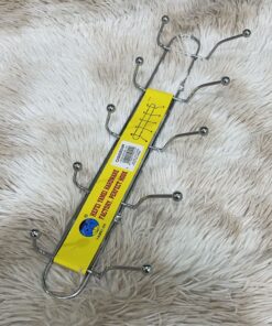 GANCHO METÁLICO PARA PARED DE 2 LÍNEAS 10 PUNTOS 42CM 1UND