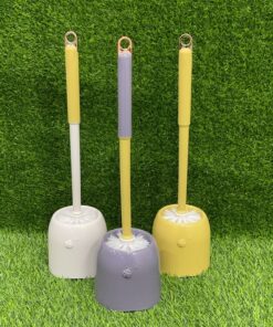 CEPILLO PARA INODORO DE COLOR LISO CON MARIQUITA 1UND