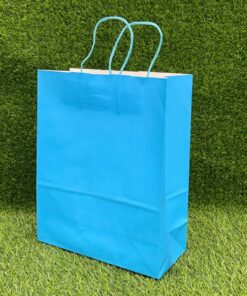 BOLSA DE REGALO COLOR CELESTE 26*33*12CM 1UND