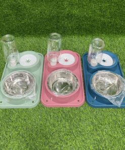 TAZA DOBLE PARA MASCOTA CON BOTELLA DE RECTANGULAR 1UND