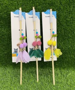JUGUETE PARA GATO DE CEREZA CON PLUMA 1UND