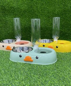 TAZA DOBLE PARA MASCOTA CON BOTELLA DISEÑO PATO 1UND