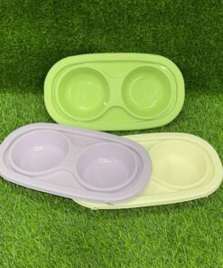 TAZA DOBLE PARA MASCOTA CON PIE ALTO 1UND