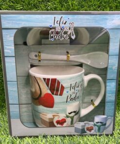 JARRA CERÁMICA CON TAZITA Y CUCHARA DE FELIZ DÍA DE PADRE 1UND