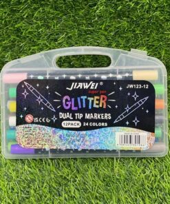 SET DE MARCADORES DE DOBLE PUNTA 12 COLORES 1UND (24PCS)