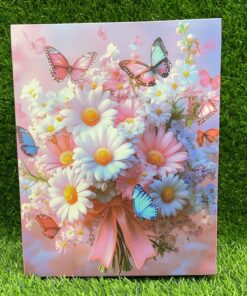 BOLSA REGALO ROSADA DE FLOR Y MARIPOSA 24*19*10CM 1UND