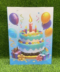 BOLSA REGALO DE QUEQUE Y GLOBOS 32*25*12CM 1UND