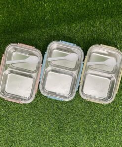 CAJA PARA ALMUERZO CON TAPA TRANSPARENTE Y CON CUCHARA 1UND