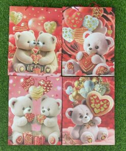 BOLSA DE REGALO DE OSO Y CORAZÓN 39*30*12CM 1UND