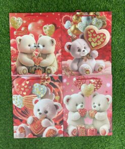 BOLSA DE REGALO DE OSO Y CORAZÓN 32*26*10CM 1UND