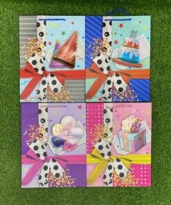 BOLSA DE REGALO DE LAZO CON PUNTOS  39*30*12CM 1UND