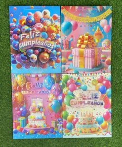 BOLSA DE REGALO DE LETRA FILIZ CUMPLEAÑOS CON DISEÑOS 39*30*12CM 1UND