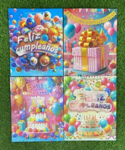 BOLSA DE REGALO DE LETRA FILIZ CUMPLEAÑOS CON DISEÑOS 32*26*10CM 1UND