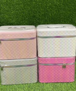 SET DE ESTUCHE COSMÉTICO DE COLOR LISO Y CON DISEÑO CUADRADO 1UND (3PCS)