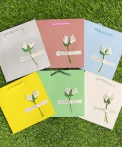 BOLSA REGALO DE COLOR LISO DE FLOR DIY 15*14.5*6CM 1UND