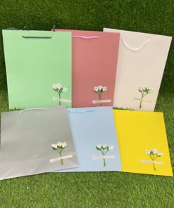 BOLSA REGALO DE COLOR LISO DE FLOR DIY 32*26*12CM 1UND