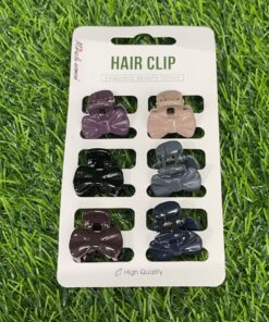 SET DE PRENSAS PARA CABELLO DE LAZO COLOR LISO Y VARIADOS 1UND (6PCS)