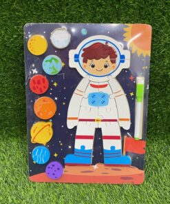 ROMPECABEZA DE ASTRONAUDAS CON PIZARRA BLANCA 29.5*22*1CM 1UND