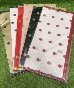 PAPEL PARA RAMO DE FLORES DE COLOR LISO CON PUNTOS 1UND (20PCS)