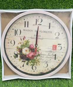 RELOJ PARA PARED CON DISEÑO FLOR 30CM 1UND