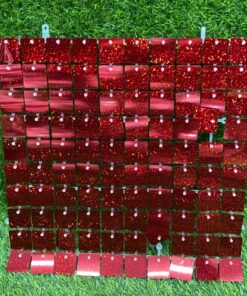 CORTINA DE FIESTA DE TABLA COLOR ROJO ESCARCHADO 30*30CM 1UND