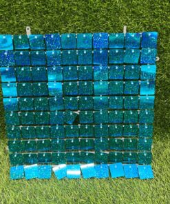 CORTINA DE FIESTA DE TABLA COLOR CELESTE ESCARCHADO 30*30CM 1UND