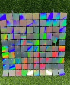 CORTINA DE FIESTA DE TABLA COLOR PLATEADA 30*30CM 1UND