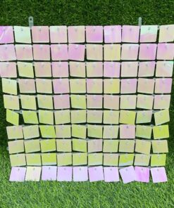 CORTINA DE FIESTA DE TABLA COLOR PLATA ROSA 30*30CM 1UND