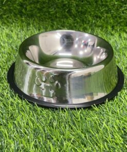 TAZA ACERO PARA MASCOTA CON DISEÑO HUELLA 15CM 1UND