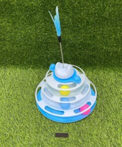 JUGUETES PARA GATO DE RUEDA GIRATORIA CON PLUMA 1UND