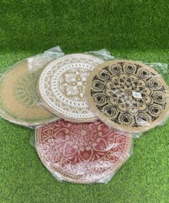 INDIVIDUAL REDONDO DE CUERDA DE CÁÑAMO Y CON DISEÑOS 38CM 1UND