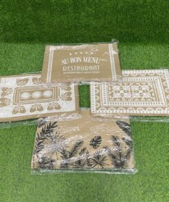 INDIVIDUAL RECTANGULAR DE CUERDA DE CÁÑAMO Y CON DISEÑOS 45*30CM 1UND