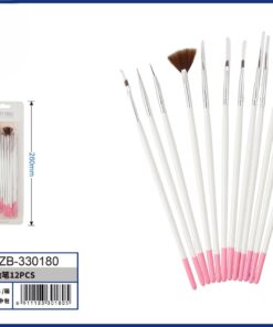 SET DE HERRAMIENTA PARA UÑA DE COLOR BLANCO CON ROSADO 1UND (12PCS)