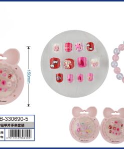 SET DE UÑA POSTIZA CON PULSERA PARA INFANTE 1UND